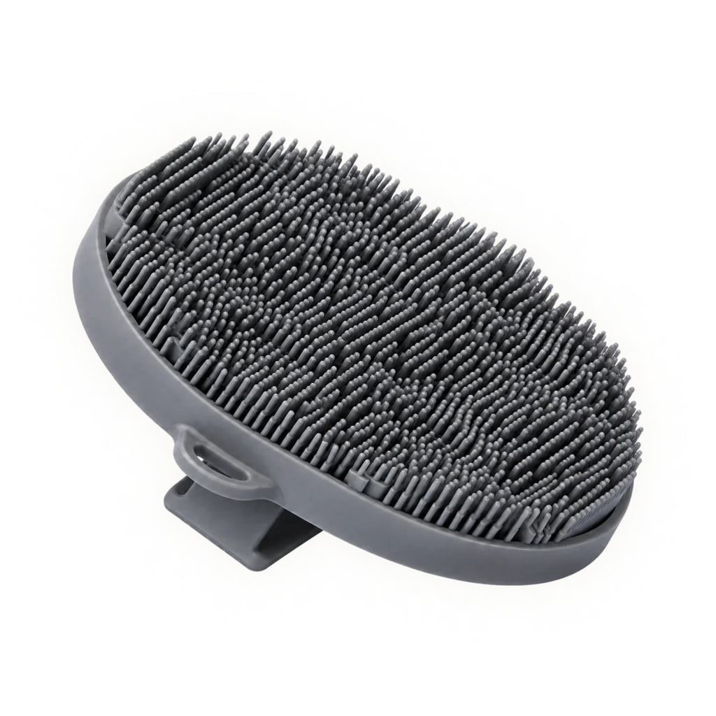 Silicone Body Scrubber in dark gray