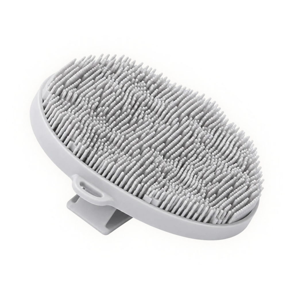 Silicone Body Scrubber in light gray