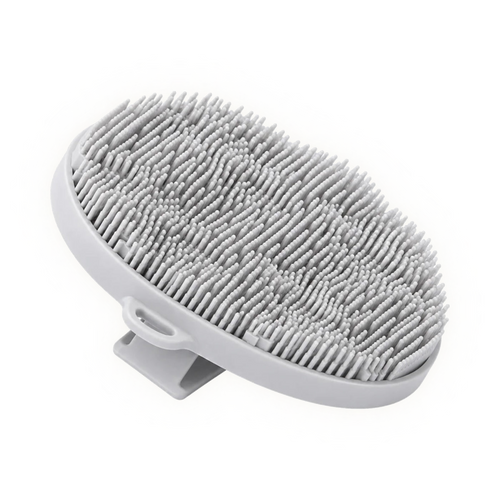 Silicone Body Scrubber in light gray
